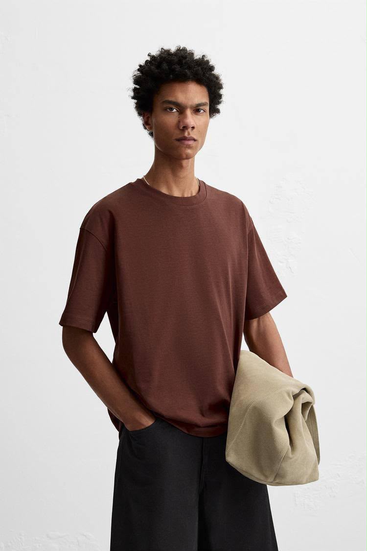 Zara Basic Tee – Brown