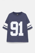 Bull & Bear Jersey – Navy Blue & White