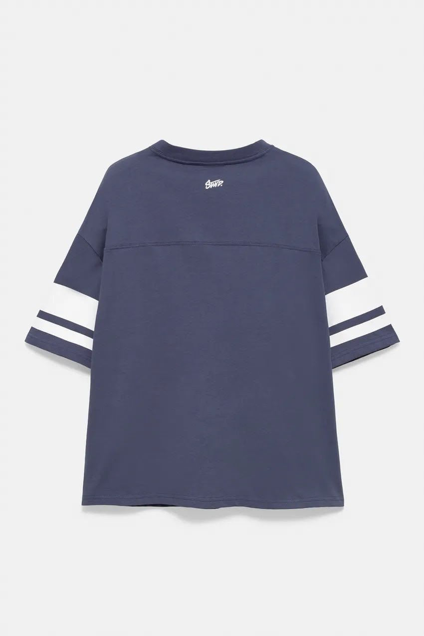 Bull & Bear Jersey – Navy Blue & White