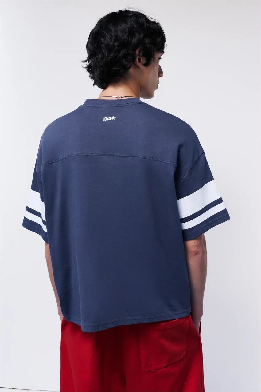 Bull & Bear Jersey – Navy Blue & White
