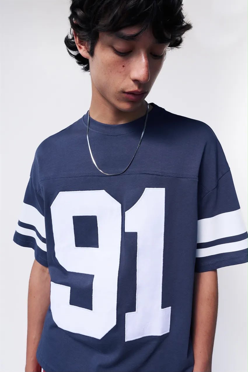 Bull & Bear Jersey – Navy Blue & White