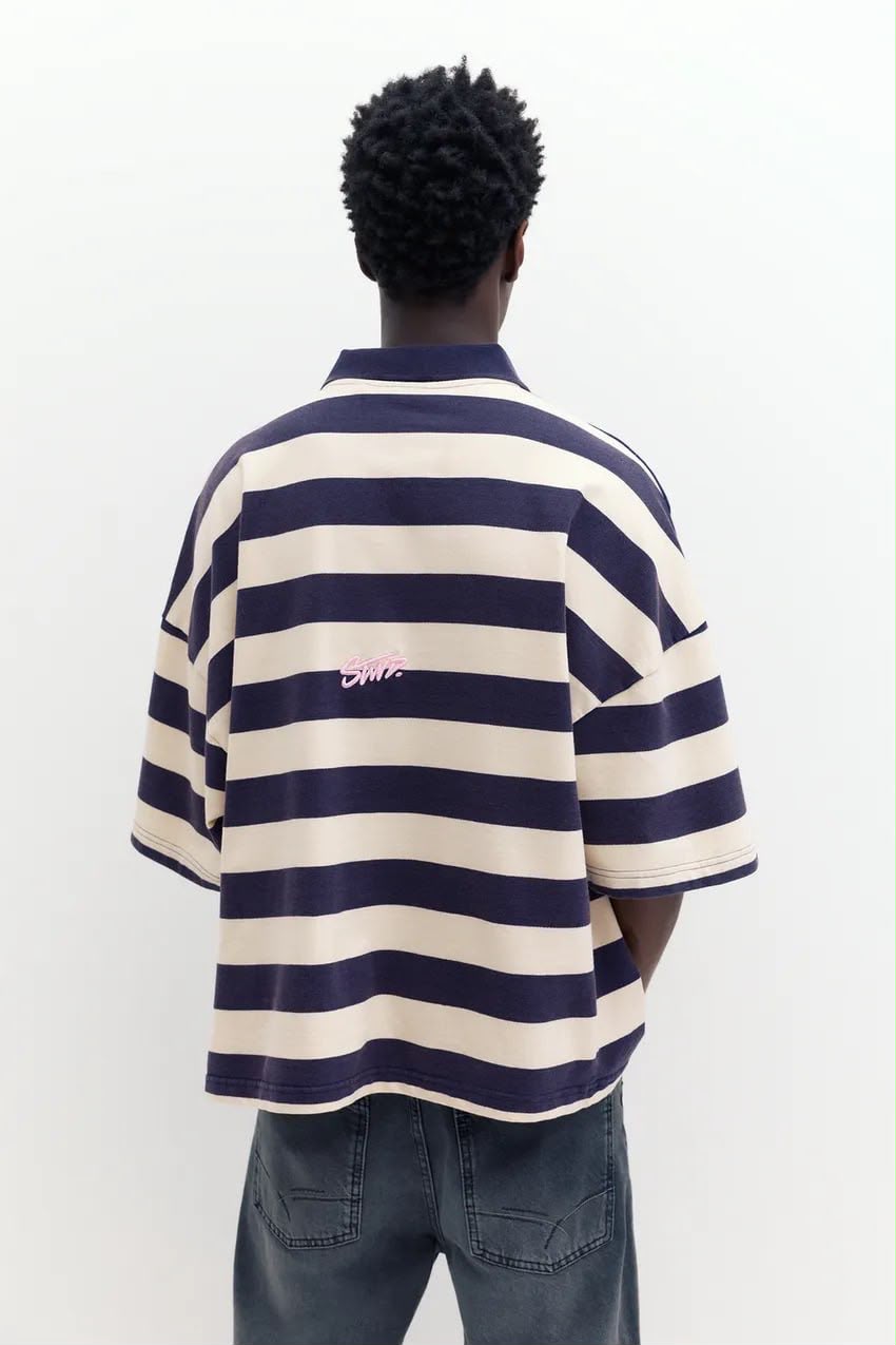 Bull & Bear Short Sleeve T-Shirt – Navy Blue & White